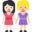 women holding hands, light skin tone, medium-light skin tone